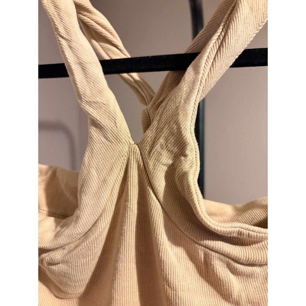 POL Ribbed Bralette, Sandlewood Beige, Sz L - Picture 3 of 3